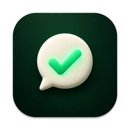 The Paxhint app icon: a white speech bubble with a green check mark